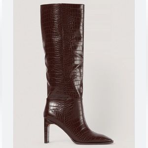 Wide shaft squared toe boots